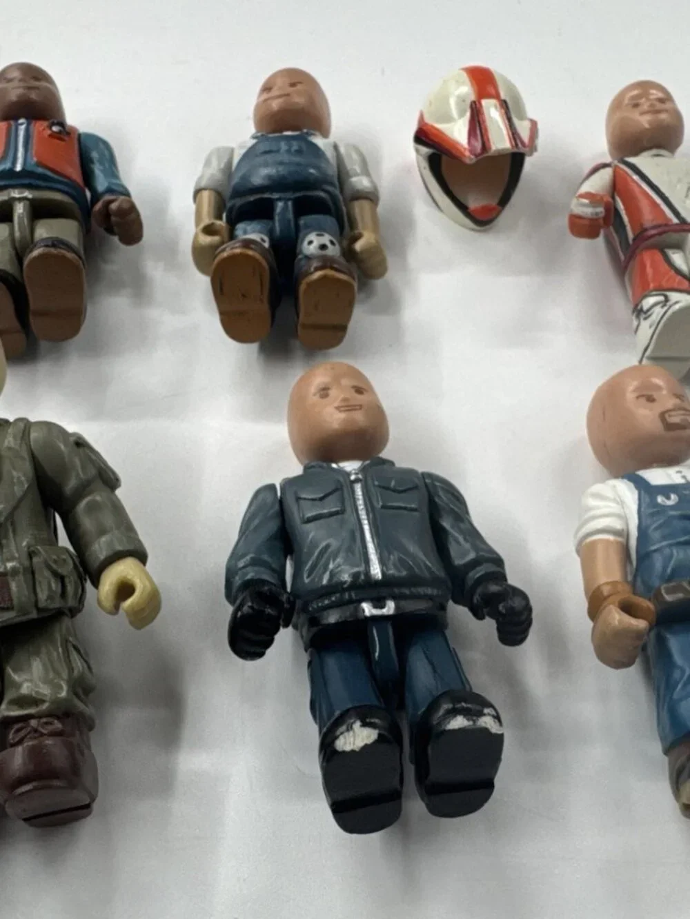 Vintage Mighty World Action Figures Lot of 6 Mike Wrench Spaceman Bald Head Toys
